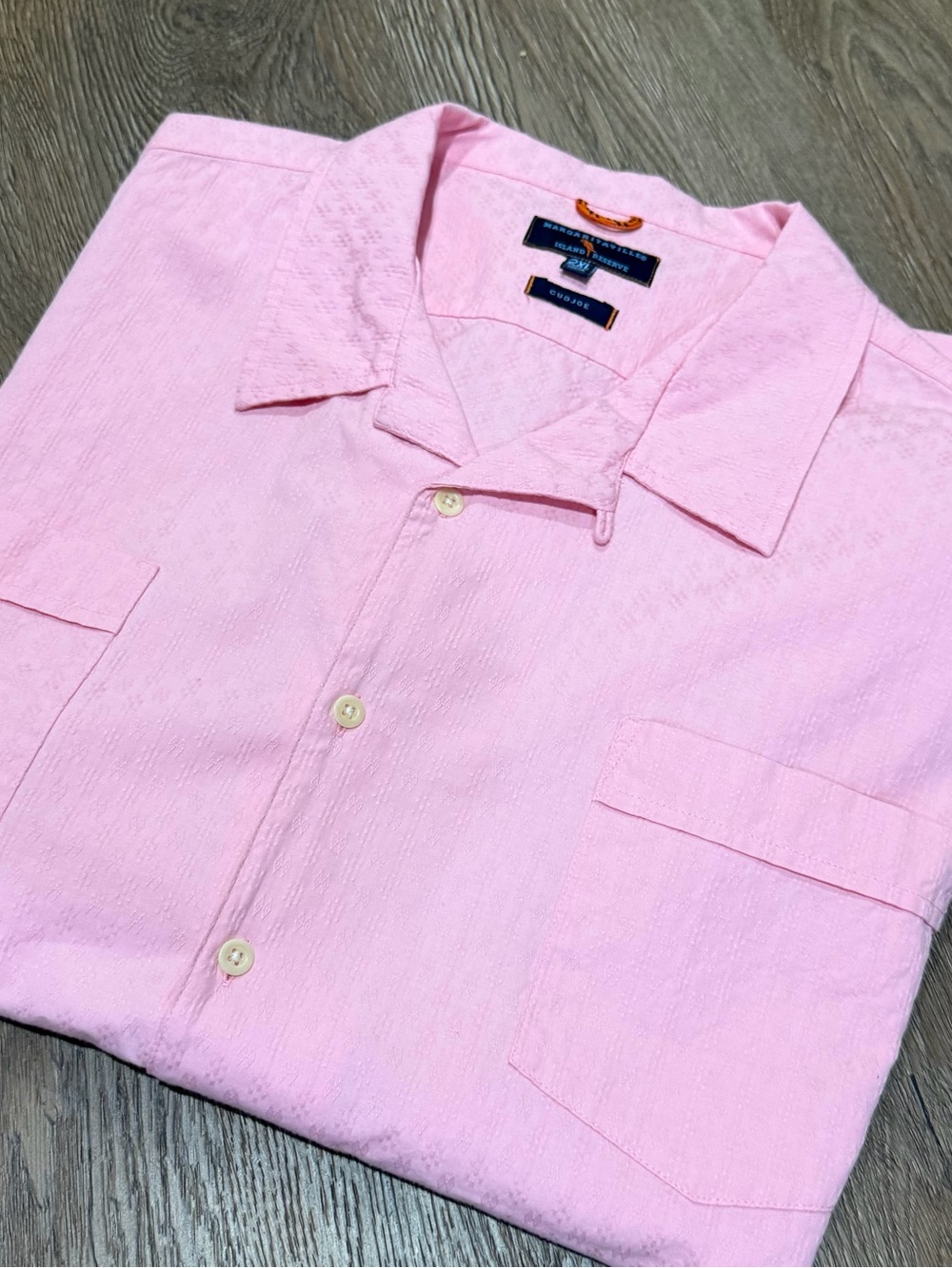 Margaritaville Island Reserve Cudjoe Pink Button-Up Shirt Men’s 2XL Cotton